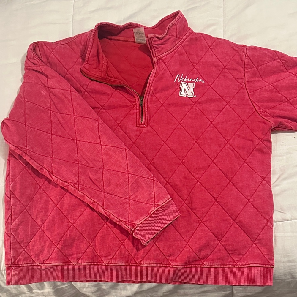 Nebraska Women's Quilted Pullover Sweatshirt - Red